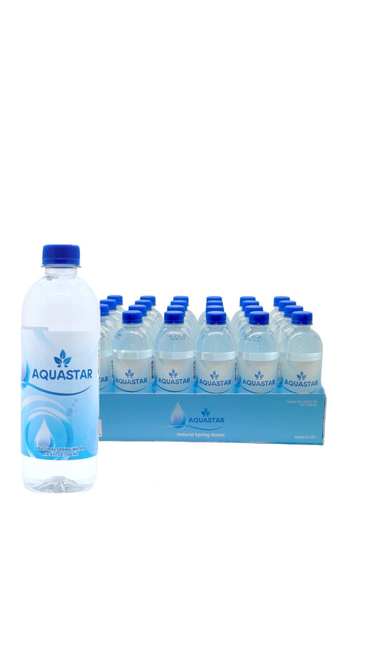 Aquastar Natural Spring Water Plastic Bottle 16.9 FL OZ 24 Pack