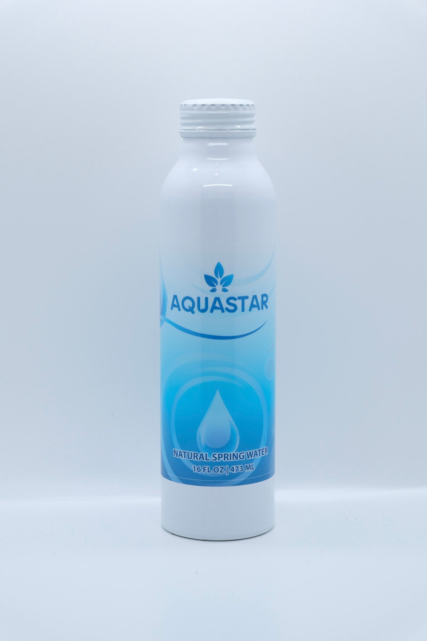 Aquastar Natural Spring Water Aluminum Bottle 16 FL OZ 12 Pack